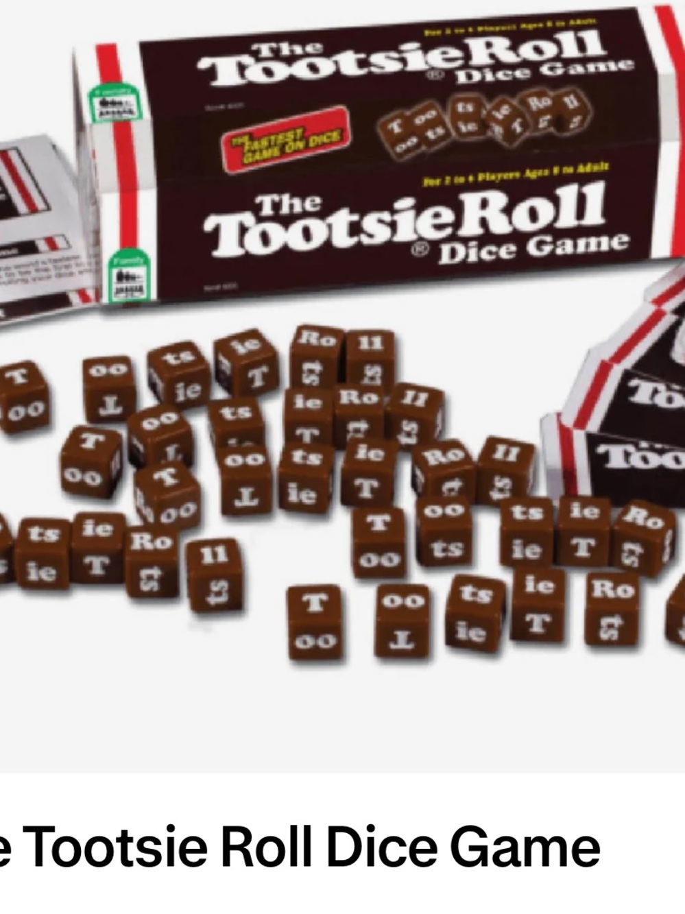GAME Tootsie Roll dice & cards family fun NEW
